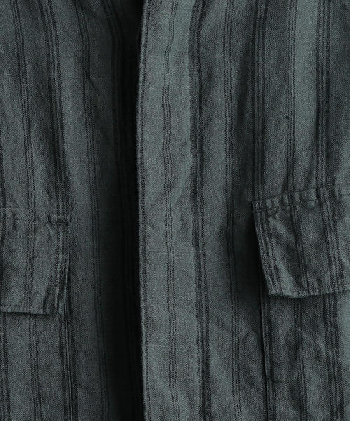 green label relaxing（グリーンレーベルリラクシング）の「SC フレンチリネン ミリタリーバンドシャツ（シャツ/ブラウス・メンズ・その他1/オフホワイト/ブラック/ベージュ/その他2・M/L/XL/S）」の18枚目の写真