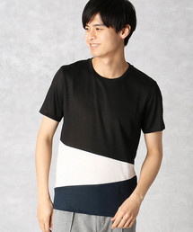 COMME CA MEN | ラミーコットン天竺　カラーブロックTシャツ(Tシャツ/カットソー)