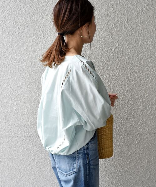 liflattie ships(リフラティ シップス)の「liflattie ships:ハシゴレースソリッドブラウス◇(シャツ/ブラウス・レディース・ホワイト/ライトグリーン・SMALL/MEDIUM)」の17枚目の写真