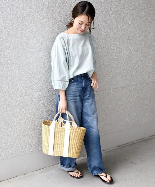 liflattie ships(リフラティ シップス)の「liflattie ships:ハシゴレースソリッドブラウス◇(シャツ/ブラウス・レディース・ホワイト/ライトグリーン・SMALL/MEDIUM)」の14枚目の写真