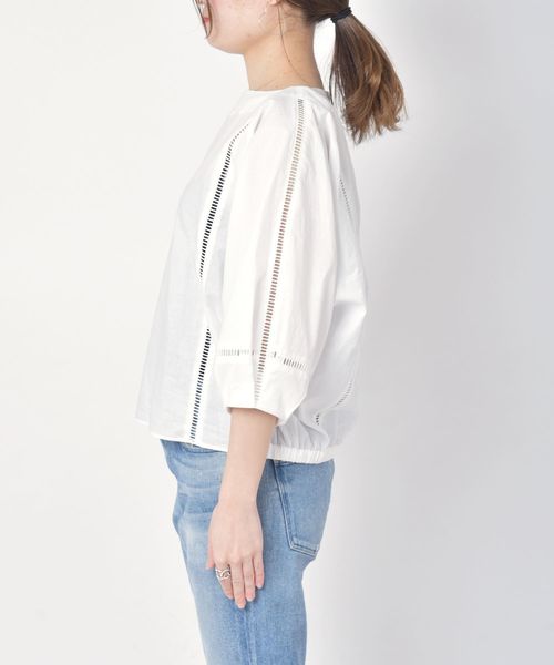 liflattie ships(リフラティ シップス)の「liflattie ships:ハシゴレースソリッドブラウス◇(シャツ/ブラウス・レディース・ホワイト/ライトグリーン・SMALL/MEDIUM)」の21枚目の写真