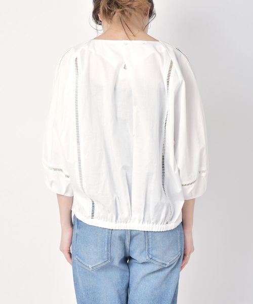 liflattie ships(リフラティ シップス)の「liflattie ships:ハシゴレースソリッドブラウス◇(シャツ/ブラウス・レディース・ホワイト/ライトグリーン・SMALL/MEDIUM)」の18枚目の写真