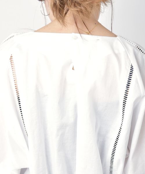 liflattie ships(リフラティ シップス)の「liflattie ships:ハシゴレースソリッドブラウス◇(シャツ/ブラウス・レディース・ホワイト/ライトグリーン・SMALL/MEDIUM)」の15枚目の写真