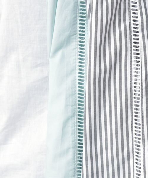 liflattie ships(リフラティ シップス)の「liflattie ships:ハシゴレースソリッドブラウス◇(シャツ/ブラウス・レディース・ホワイト/ライトグリーン・SMALL/MEDIUM)」の9枚目の写真