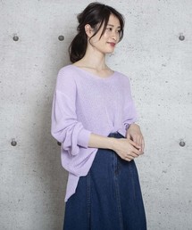 【Jewelobe/ ジュエローブ】シンプルVネックニットトップス