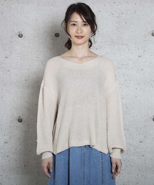 LUGG NAGG(ラグナグ)の「【Jewelobe/ ジュエローブ】シンプルVネックニットトップス(ニット/セーター・レディース・ブラウン/ネイビー/ピンク/グリーン/パープル/ベージュ・FREE)」の15枚目の写真