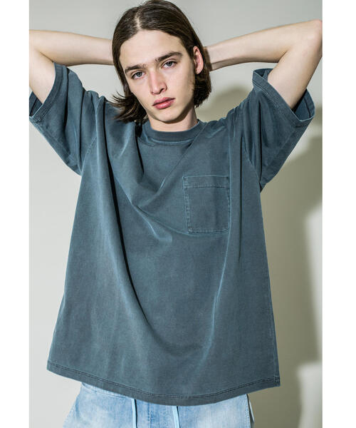 MONKEY TIME（モンキータイム）の「＜monkey time＞ 40/2 CHAMB DYE POC T/Tシャツ（Tシャツ/カットソー・メンズ・ダークグレー/ブラウン/オリーブ・L/S/M/XL）」の4枚目の写真