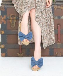 リボンフラットサンダル