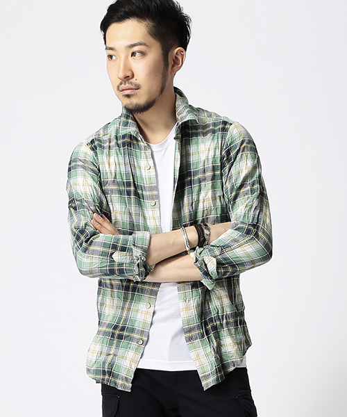 BEAMS（ビームス）の「○BEAMS / ワッシャーチェック レギュラーシャツ（シャツ/ブラウス・メンズ・レッド/グリーン/ブルー・X-LARGE/MEDIUM/SMALL/LARGE）」の2枚目の写真