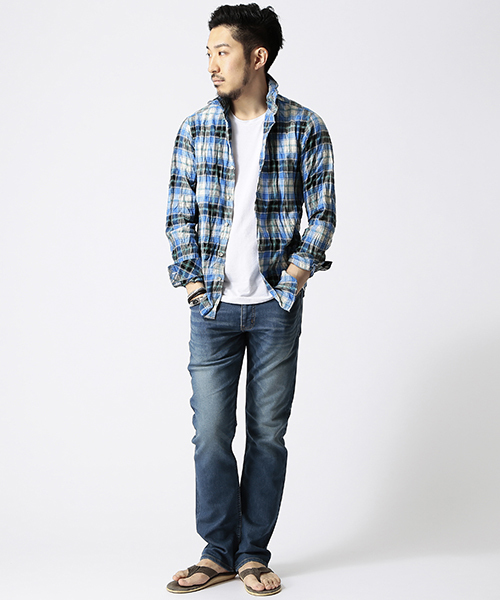 BEAMS（ビームス）の「○BEAMS / ワッシャーチェック レギュラーシャツ（シャツ/ブラウス・メンズ・レッド/グリーン/ブルー・X-LARGE/MEDIUM/SMALL/LARGE）」の8枚目の写真