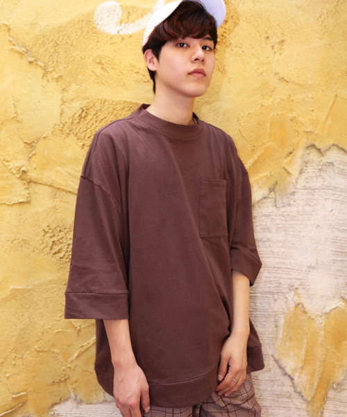 revertical(リバーティカル)の「ポケット付き 半端袖 ビッグTシャツ(Tシャツ/カットソー・メンズ・ブラック/ベージュ/ネイビー/ブラウン/ブルーグレー/モカ・L/M)」の12枚目の写真