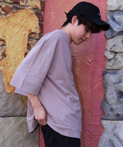 revertical(リバーティカル)の「ポケット付き 半端袖 ビッグTシャツ(Tシャツ/カットソー・メンズ・ブラック/ベージュ/ネイビー/ブラウン/ブルーグレー/モカ・L/M)」の8枚目の写真