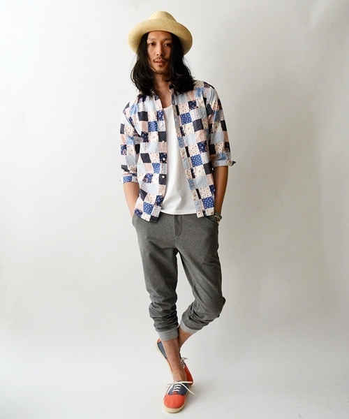 SHIPS GENERAL SUPPLY(シップスジェネラルサプライ)の「SGS: パッチワークフラワー/ナローレギュラー 7スリーブシャツ■(シャツ/ブラウス・メンズ・ブラック系その他/ブルー系その他/ネイビー・X-LARGE/SMALL/MEDIUM/LARGE)」の13枚目の写真