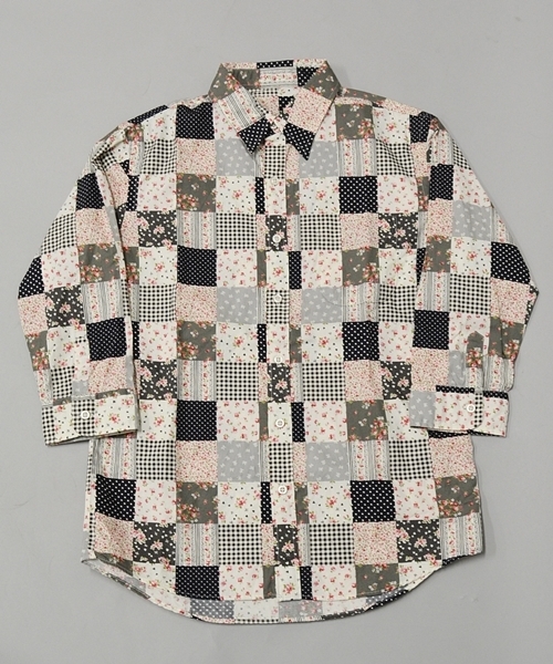 SHIPS GENERAL SUPPLY(シップスジェネラルサプライ)の「SGS: パッチワークフラワー/ナローレギュラー 7スリーブシャツ■(シャツ/ブラウス・メンズ・ブラック系その他/ブルー系その他/ネイビー・X-LARGE/SMALL/MEDIUM/LARGE)」の6枚目の写真