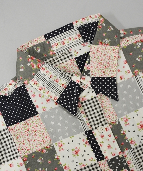 SHIPS GENERAL SUPPLY(シップスジェネラルサプライ)の「SGS: パッチワークフラワー/ナローレギュラー 7スリーブシャツ■(シャツ/ブラウス・メンズ・ブラック系その他/ブルー系その他/ネイビー・X-LARGE/SMALL/MEDIUM/LARGE)」の7枚目の写真