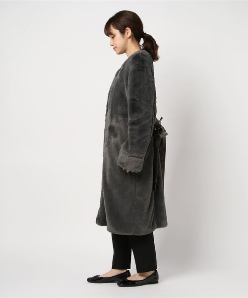 M/M ATTACHMENT(エムエムアタッチメント)の「【M/M ATTACHMENT】ソフトフェイクファーコート(その他アウター・レディース・グレー/ブラック・2)」の10枚目の写真