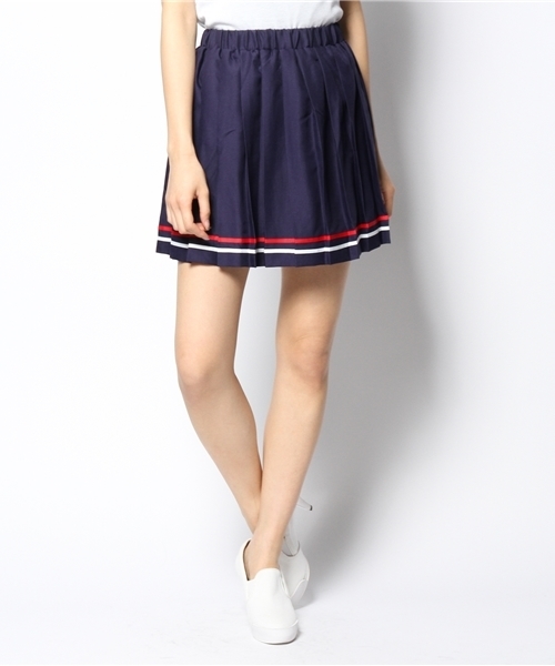 WEGO（ウィゴー）の「WEGO/ラインプリーツスカート（スカート・レディース・ホワイト/ブラック/ネイビー/レッド・FREE）」の3枚目の写真