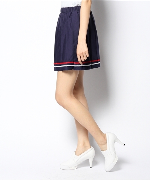 WEGO（ウィゴー）の「WEGO/ラインプリーツスカート（スカート・レディース・ホワイト/ブラック/ネイビー/レッド・FREE）」の5枚目の写真