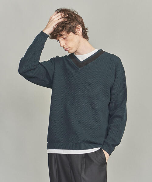 ユナイテッドアローズ 定番半袖ニット　ネイビー 美品 UNITED ARROWS ユナイテッドアローズ 半袖 襟付きニット