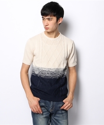 MORGAN HOMME | ツートングラデーションハーフ(ニット/セーター)