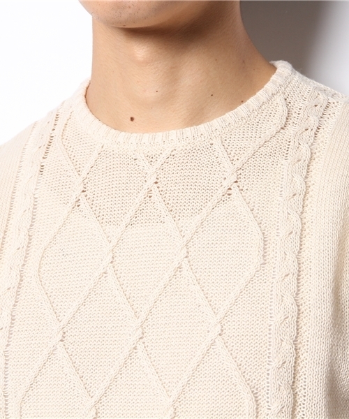 MORGAN HOMME（モルガンオム）の「ツートングラデーションハーフ（ニット/セーター・メンズ・ホワイト/アイボリー・LARGE/MEDIUM/AL）」の6枚目の写真