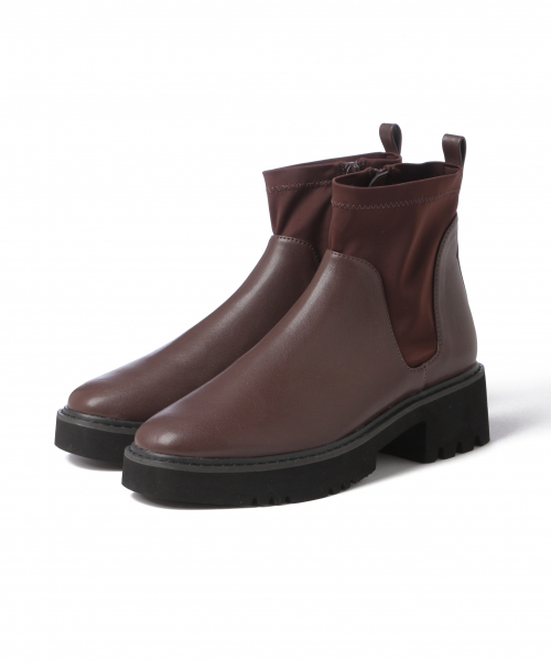 PAGEBOY(ページボーイ)の「ソックスショートブーツ(ブーツ・レディース・ブラック/ダークブラウン・MEDIUM/LARGE)」の3枚目の写真