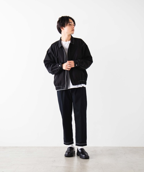 WEGO（ウィゴー）の「WEGO/【セットアップ対応商品】配色ステッチジャケット（デニムジャケット・メンズ・ブラック・MEDIUM/LARGE）」の6枚目の写真