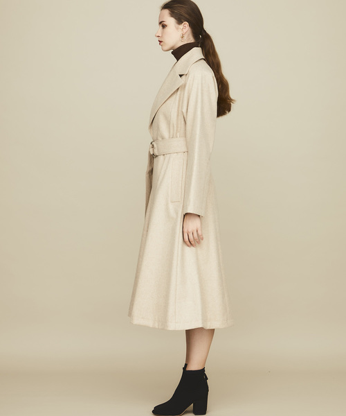限定品】ELIN/エリン Melton Long coat/アイボリー