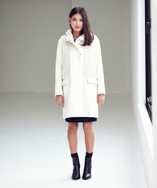 Jewel Changes（ジュエルチェンジズ）の「JCT　メルトン×フェイクファー　フードコート　+（その他アウター・レディース・オフホワイト/ブラック・36/38）」の4枚目の写真