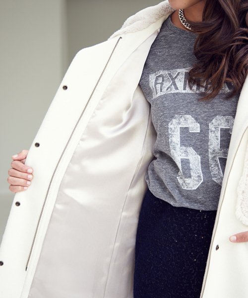 Jewel Changes（ジュエルチェンジズ）の「JCT　メルトン×フェイクファー　フードコート　+（その他アウター・レディース・オフホワイト/ブラック・36/38）」の9枚目の写真