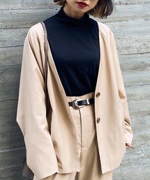 PAGEBOY | セットアップ ドルマンジャケット(ノーカラージャケット)