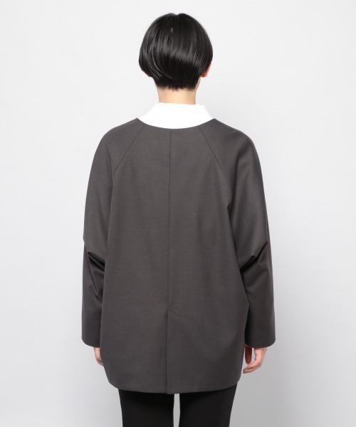 PAGEBOY(ページボーイ)の「セットアップ ドルマンジャケット(ノーカラージャケット・レディース・チャコールグレー/ベージュ/ターコイズブルー・FREE)」の17枚目の写真