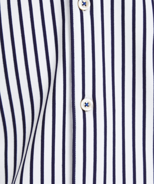 RECENCY OF MINE（リーセンシー オブ マイン）の「【Recency of Mine】モックロディーワイドピッチストライプシャツ（シャツ/ブラウス・メンズ・ホワイト/ダークネイビー・44/46/48/50）」の15枚目の写真