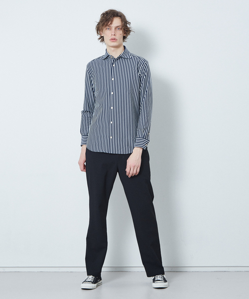 RECENCY OF MINE（リーセンシー オブ マイン）の「【Recency of Mine】モックロディーワイドピッチストライプシャツ（シャツ/ブラウス・メンズ・ホワイト/ダークネイビー・44/46/48/50）」の12枚目の写真