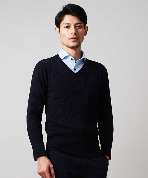 MICHEL KLEIN HOMME (ミッシェルクランオム)の「ニット/フォンテーヌ(ニット/セーター・メンズ・ホワイト/ネイビー/ミント/ラベンダー・MEDIUM/LARGE/X-LARGE)」の3枚目の写真
