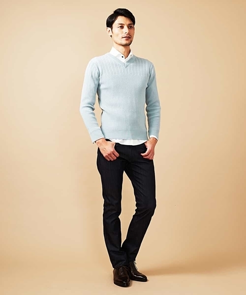 MICHEL KLEIN HOMME (ミッシェルクランオム)の「ニット/フォンテーヌ(ニット/セーター・メンズ・ホワイト/ネイビー/ミント/ラベンダー・MEDIUM/LARGE/X-LARGE)」の5枚目の写真