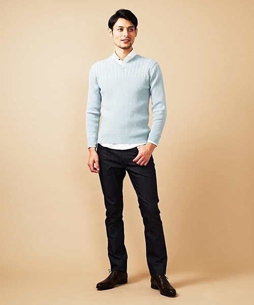 MICHEL KLEIN HOMME (ミッシェルクランオム)の「ニット/フォンテーヌ(ニット/セーター・メンズ・ホワイト/ネイビー/ミント/ラベンダー・MEDIUM/LARGE/X-LARGE)」の6枚目の写真