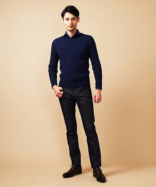 MICHEL KLEIN HOMME (ミッシェルクランオム)の「ニット/フォンテーヌ(ニット/セーター・メンズ・ホワイト/ネイビー/ミント/ラベンダー・MEDIUM/LARGE/X-LARGE)」の7枚目の写真
