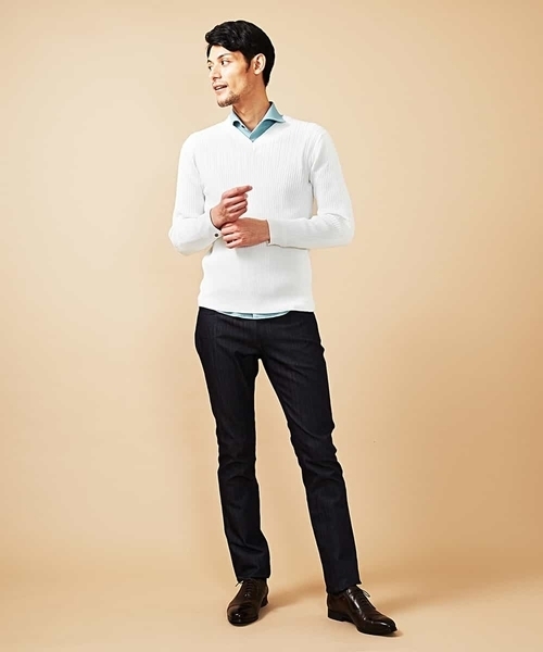 MICHEL KLEIN HOMME (ミッシェルクランオム)の「ニット/フォンテーヌ(ニット/セーター・メンズ・ホワイト/ネイビー/ミント/ラベンダー・MEDIUM/LARGE/X-LARGE)」の18枚目の写真