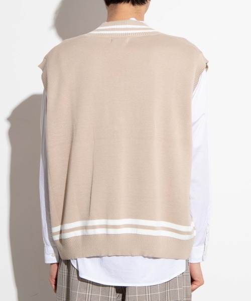 WEGO（ウィゴー）の「WEGO/ミラノリブチルデンニットベスト（ベスト・メンズ・ホワイト/ベージュ/ブルー系その他・MEDIUM/LARGE）」の21枚目の写真