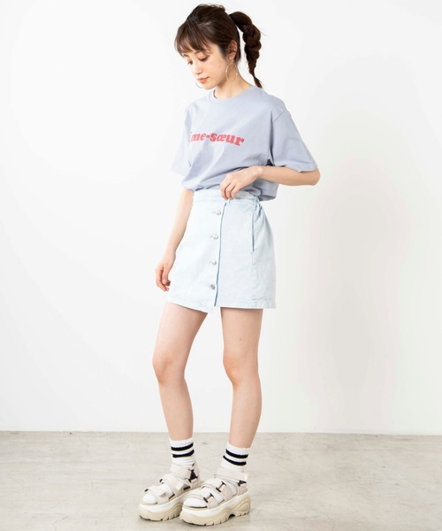 WEGO（ウィゴー）の「WEGO/カラーロゴプリントＴシャツ（Tシャツ/カットソー・レディース・サックスブルー/ホワイト・LARGE/MEDIUM/SMALL）」の7枚目の写真