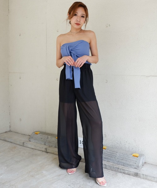 SPIRALGIRL(スパイラルガール)の「リブニットリボンベアトップス(その他トップス・レディース・ブラック/ベージュ/ブルー・FREE)」の14枚目の写真