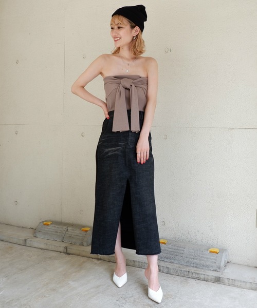 SPIRALGIRL(スパイラルガール)の「リブニットリボンベアトップス(その他トップス・レディース・ブラック/ベージュ/ブルー・FREE)」の16枚目の写真