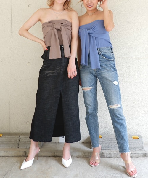 SPIRALGIRL(スパイラルガール)の「リブニットリボンベアトップス(その他トップス・レディース・ブラック/ベージュ/ブルー・FREE)」の19枚目の写真