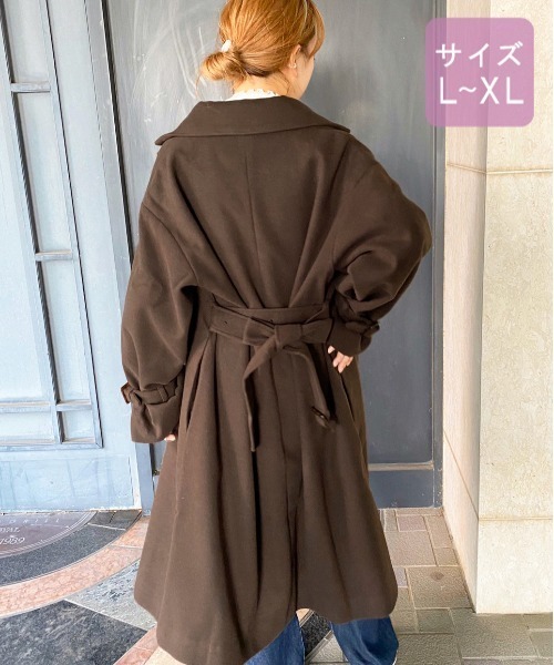 apres jour（アプレジュール）の「【大きいサイズ】袖ボリュームコート【ZOZOTOWN限定アイテム】　20AW☆（ダウンジャケット/コート・レディース・ダークブラウン/モカ/スモークピンク/ライトベージュ・X-LARGE）」の7枚目の写真