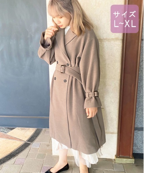 apres jour（アプレジュール）の「【大きいサイズ】袖ボリュームコート【ZOZOTOWN限定アイテム】　20AW☆（ダウンジャケット/コート・レディース・ダークブラウン/モカ/スモークピンク/ライトベージュ・X-LARGE）」の11枚目の写真