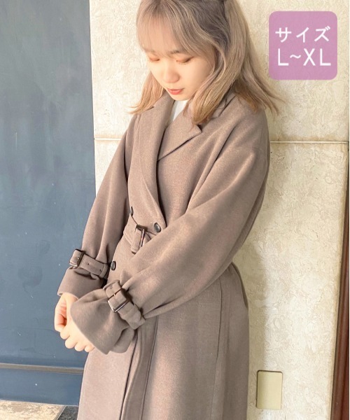 apres jour（アプレジュール）の「【大きいサイズ】袖ボリュームコート【ZOZOTOWN限定アイテム】　20AW☆（ダウンジャケット/コート・レディース・ダークブラウン/モカ/スモークピンク/ライトベージュ・X-LARGE）」の9枚目の写真