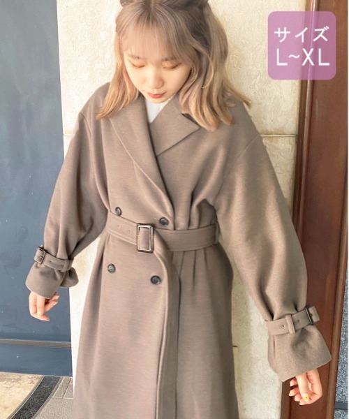 apres jour（アプレジュール）の「【大きいサイズ】袖ボリュームコート【ZOZOTOWN限定アイテム】　20AW☆（ダウンジャケット/コート・レディース・ダークブラウン/モカ/スモークピンク/ライトベージュ・X-LARGE）」の8枚目の写真