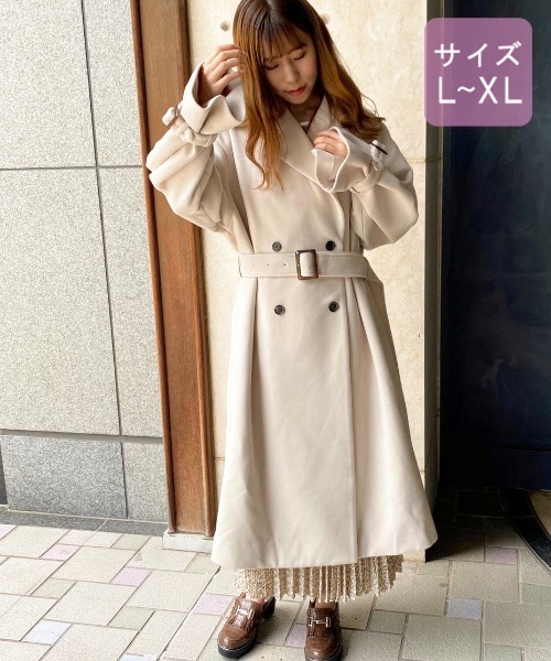 apres jour（アプレジュール）の「【大きいサイズ】袖ボリュームコート【ZOZOTOWN限定アイテム】　20AW☆（ダウンジャケット/コート・レディース・ダークブラウン/モカ/スモークピンク/ライトベージュ・X-LARGE）」の16枚目の写真