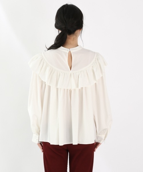 LOWRYS FARM（ローリーズファーム）の「ロマンティックフリルブラウス　893663（シャツ/ブラウス・レディース・ホワイト/ブラック/ブラウン・FREE）」の10枚目の写真